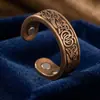 Anillos Magnéticos de Venta Caliente Transfronterizos, Anillos de Pareja, Anillos de Flor Magnética, Estilo Retro Cepillado de Cobre Rojo Antiguo, Joyería para Hombres y Mujeres al por Mayor