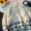 Suéter nuevo de otoño e invierno para hombre, estilo coreano, moderno, de alta calidad, holgado, estilo Hong Kong, con costuras, para parejas, suéter de cuello redondo