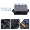 Caja de fusibles de cuchilla de 4 vías para automóvil y camión, 12 V/24 V, con asiento con hebilla, caja de fusibles de una sola fila de 4 vías