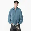 Chaqueta retro americana de piel sintética con solapa para hombre, otoño, moderna, genial, estilo motero, corte holgado, versátil, ropa exterior casual
