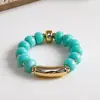 Pulsera Elástica de Abalorios Acrílicos Transfronteriza Europea y Americana Estilo Vacacional Pulsera de Moda Lujo Ligero Sensación de Alta Gama Joyería de Mano para Mujeres Venta al por Mayor
