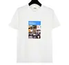 Camiseta de Manga Corta de Algodón Estilo Pareja Moda Callejera Americana Marca Graffiti Divertido Letras Clásicas Estampadas Versión Alta Transfronteriza
