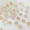 Cuentas redondas retro transparentes con raya dorada, cuentas espaciadoras cuadradas antiguas, material para accesorios de aretes de joyería hechos a mano DIY