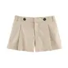 ZA AliExpress mais vendido estilo europeu e americano transfronteiriço atacado comércio exterior shorts simples plissados com botão
