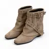 Botas Country Ocidentais Femininas com Aumento Interno de Altura 2026 Outono/Inverno Novo Estilo Botas Bootcut Botas Curtas Botas Martin Salto Bloco para Mulheres