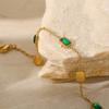Collar, pendientes, pulsera, anillo, temperamento, serie de circonitas verdes de estilo retro de moda europea y americana, joyería de acero inoxidable para damas