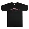 Camiseta Negra y Rosa World Tour Deadline Verano Manga Corta Hombre Unisex Streetwear Corea