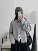 Sun Yoo: Tejido elegante, suave pero con una buena silueta. Suéter cárdigan cómodo, corto y acogedor para otoño e invierno