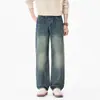 Jeans de Mezclilla Lavada Estilo Retro Americano para Hombre 2026 Otoño Nueva Marca de Moda Versátil de Gama Alta Pierna Recta Holgada Pantalones Largos