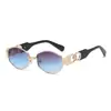 Nuevas Gafas de Sol Metálicas Ovaladas de Marco Pequeño Estilo Retro Vintage con Protección UV400 para Mujer