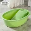 A6T Cubeta con Tabla de Frotar Cubeta de Plástico Cubeta Redonda para Lavar Ropa Cubeta con Tabla de Frotar de una Sola Capa Cubeta para Lavar Ropa en Casa Lavar Ropa Interior de Niños Lavar
