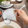 Colher de Beber Infantil de Aço Inoxidável 316 para Casa, Cabo Longo, Colher de Alimentação para Bebê, Colher de Grau Alimentício, Colher de Mesa, Colher de Sobremesa