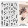 Cross-border New nail Art Sticker Bronzing Leopard Black Gold Rosa Gold Planta Linha Abstrata Unha adesiva Adesivo prego