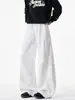 Pantalones deportivos de peso pesado de pierna ancha con dobladillo curvo y buena caída, pantalones de chándal rectos holgados para adolescentes, estilo americano casual para hombre talla grande