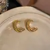 Brincos de Agulha de Aço Ccb Transfronteiriços Europeus e Americanos para Mulheres, Estilo Minimalista, Brincos Statement Versáteis e Modernos com Design Exagerado