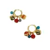 Estilo Étnico Color Rojo Contrastante Otoño e Invierno Circonita Diseño Hecho a Mano Borla de Perlas de Alta Gama Pendientes para Mujer Nuevo Estilo Caliente