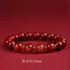 Pulseira de Contas de Transferência Nafu com Areia Dourada Púrpura de Minério Imitado e Cinábrio Joias de Presente para Mulheres para o Ano da Vida Pulseira de Jade Hetian