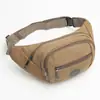 Riñonera de lona para hombre, de gran capacidad, multicapa, para negocios, deportes, teléfono móvil, trabajo en obra, informal, para puestos