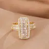 Anillo Geométrico Minimalista de Moda para Mujer, Anillo Abierto Ajustable de Lujo Ligero para el Dedo Índice, Joyería de Mano Personalizada Elegante de Zirconia de Nicho