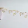 En stock en fábrica Exquisito Encaje Bordado Malla Rosa Línea Dorada Accesorios para Lencería de Boda Sujetador Accesorios de Encaje Tela