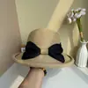 Sombrero de Paja de Ala Enrollada con Lazo para Protección Solar de Verano, Sombrero de Pescador Plegable Versátil Retro, Sombrero de Sol para Playa, Sombrero de Sol