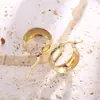 Pendientes Metálicos de Acero Inoxidable de Diseño Exagerado Círculo Grande Cara Ancha Pendientes con Sentido del Diseño Pendientes Retro Pendientes para Mujer de Oro de 18 Quilates
