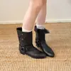 Botines Cortos Versátiles, Cómodos, Adelgazantes, de Moda Perezosa para Mujer 2026 Otoño/Invierno Nuevo Estilo Retro, Geniales, Atractivos, con Estilo, Botas de Motocicleta