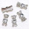 Amor urso liga unha jóias tridimensional bonito desenho animado cheio diamante decorações de unha metal broca de unha atacado