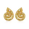 Pendientes Elegantes de Oro de 18 Quilates con Incrustaciones de Diamantes, Tachuelas de Oreja de Caracol Marino, Pendientes de Concha Estilo Océano, Joyería para Orejas Transfronteriza Europea y Americana Amazon
