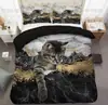 Ropa de cama Amazon transfronteriza de tres piezas impresión digital 3D animal gato perro sábana funda de edredón venta al por mayor de fábrica