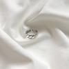 Anillo de plata de ley S925 estilo coreano, moderno, sencillo, grande, con patrón Jomon, antiguo, distintivo, abierto, liso, para mujer