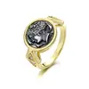 Diseño ins europeo y americano anillo de plata de ley moneda antigua de hada retro joyería de mano 925 femenina nicho de alta calidad diseño de lujo ligero