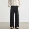 Calça Reta de Dobra Dupla Estilo Old Money, Calça Larga Casual para Negócios, Caimento de Alta Qualidade, Calça Longa Respirável Amiga da Pele Outono-Inverno