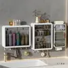 Estante de Almacenamiento para Baño, Gabinete de Pared para Almacenamiento de Cosméticos, Estante de Almacenamiento para Gel de Ducha Montado en Pared sin Taladro, Gabinete de Pared para Baño