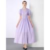 Moda Celebridad Nueva 2025 Transfronterizo Plisado Pesado Bordado con Perlas Vestido Plisado Elegante Falda Larga para Mujer