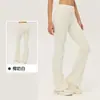 Calça Flare de Lycra Yoga Double 6 para Mulheres, Cintura Alta, Calça Fitness Levanta Bumbum, Cintura Ajustável, Calça Esportiva Levemente Flare