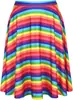 Saia feminina HDE, saia de comprimento médio, saia de patinação, comprimento até o joelho, cintura alta, com estampas interessantes