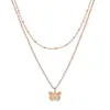 Amazon Moda Europea y Americana Collar Apilado Collar con Colgante Sencillo Diseño en Capas Cadena Personalizada Joyería Regalo para Mujeres