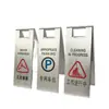 Señal de Acero Inoxidable en Forma de A, Precaución Resbaladizo, Señal de Prohibido Estacionar, Señal de Limpieza en Curso, Señal de Obra