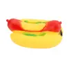 Fabricantes de brinquedos para animais de estimação atacado chamada de apertar formato de barco cachorro-quente hambúrguer vinil resistente à mordida cachorro brinquedo de cachorro