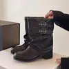 Botines populares de este año para mujer 2026 Otoño Negro Súper Calientes Botas para Pantalón Suela Gruesa Elegantes Botines Vaqueros Pequeños Botines Cortos para Mujer