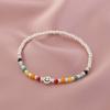 S925 Sterling Silver Rainbow Smiley Pulseira Menina Simples Moda Melhor Amigo do Estudante Stinglish Corda Sorte Pulseira de Prata Bead