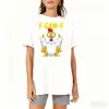 Estación Independiente de Amazon Talla Europea F-Caw-F Pollo Divertido Humor para Adultos Gallo Femenino Camiseta de Algodón Casual Manga Corta