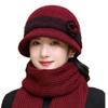 Gorro para personas de mediana edad y mayores, forro polar para exteriores, resistente al frío, tejido a la moda, gorro de lana cálido y sencillo, gorro de punto con pelo de conejo.