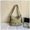 Bolsa de Tela Artística Multibolsillos Estilo Coreano Nueva Primavera 2026 para Mujer, Mochila Cruzada de un Solo Hombro para Viajero Estudiante, Bolso Tote