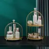 Prateleira de Armazenamento de Cosméticos Estilo Ins de Ferro Nórdico, Decoração Criativa de Suporte de Exibição para Mesa de Maquiagem do Quarto