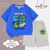 Mi mundo ropa niños traje a juego de color verano niños algodón Minecraft camiseta de manga corta shorts dos piezas