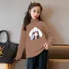 Y2368# blusa de base de veludo para crianças e meninas com gola alta meia-calça forrada de lã roupas de outono para meninas jaqueta quente de todas as estações tendência