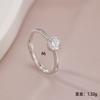 S925 Prata popular ao vivo pequeno diamante menina anel incrustado zircão simples abertura Design Fábrica vendas diretas