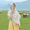 Estilo Étnico Chal Protector Solar Portátil Xinjiang Xizang Fotografía de Viaje Bufanda Larga Delgada para el Sol en la Costa Bufanda para Mujer